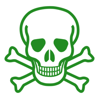 Skull Cross Bones Decal (Green)